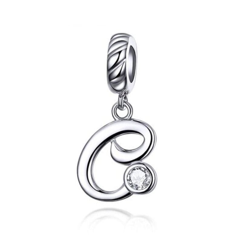 NUBIS Stříbrný přívěsek korálek na náramek - písmeno C - B0352-C