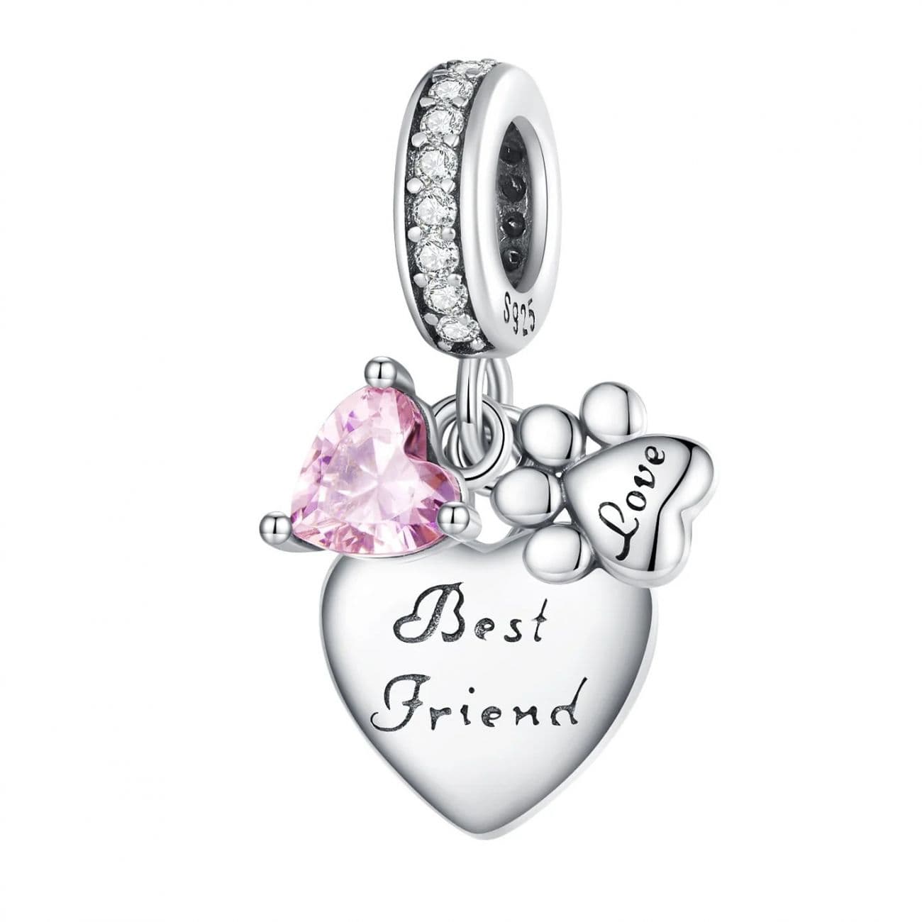 NUBIS Stříbrný přívěsek korálek na náramek Best Friends - B0844
