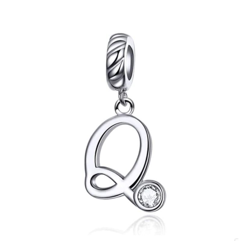 NUBIS Stříbrný přívěsek korálek na náramek - písmeno Q - B0352-Q