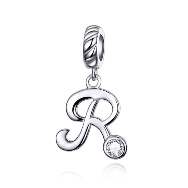 NUBIS Stříbrný přívěsek korálek na náramek - písmeno R - B0352-R