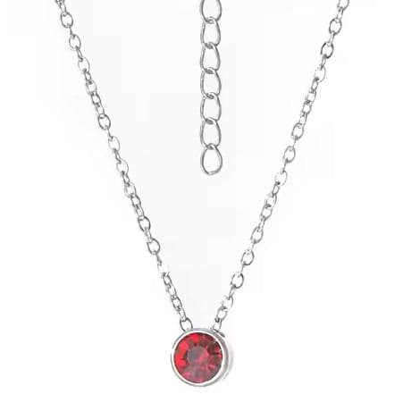 S4U Ocelový náhrdelník se červeným zirkonem - OPD0354-R
