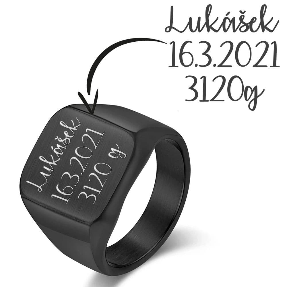 S4U Personalizovaný ocelový prsten (58) - OPR305K-58