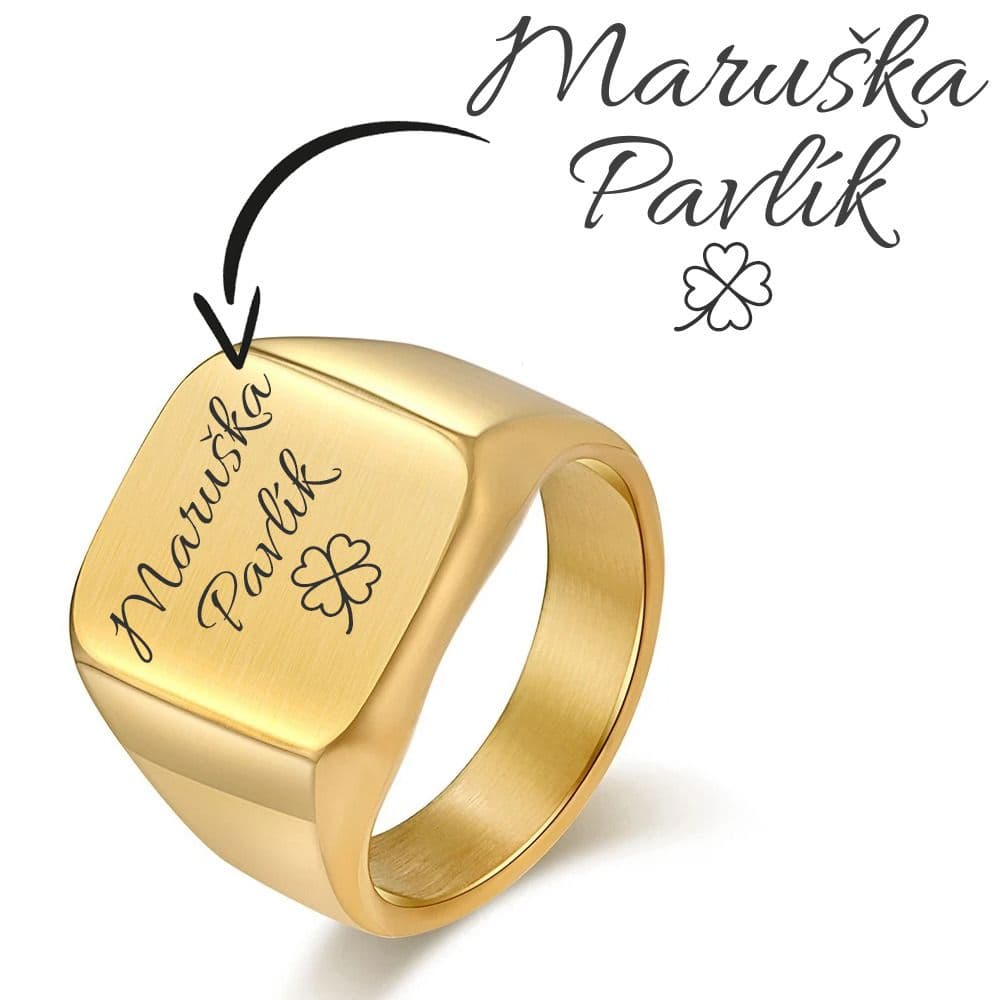 S4U Personalizovaný ocelový prsten (59) - OPR305GD-59
