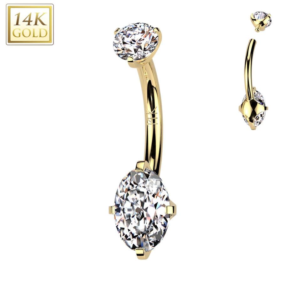 Zlatý piercing do pupíku, Au 585/1000 - ZL01274-YG