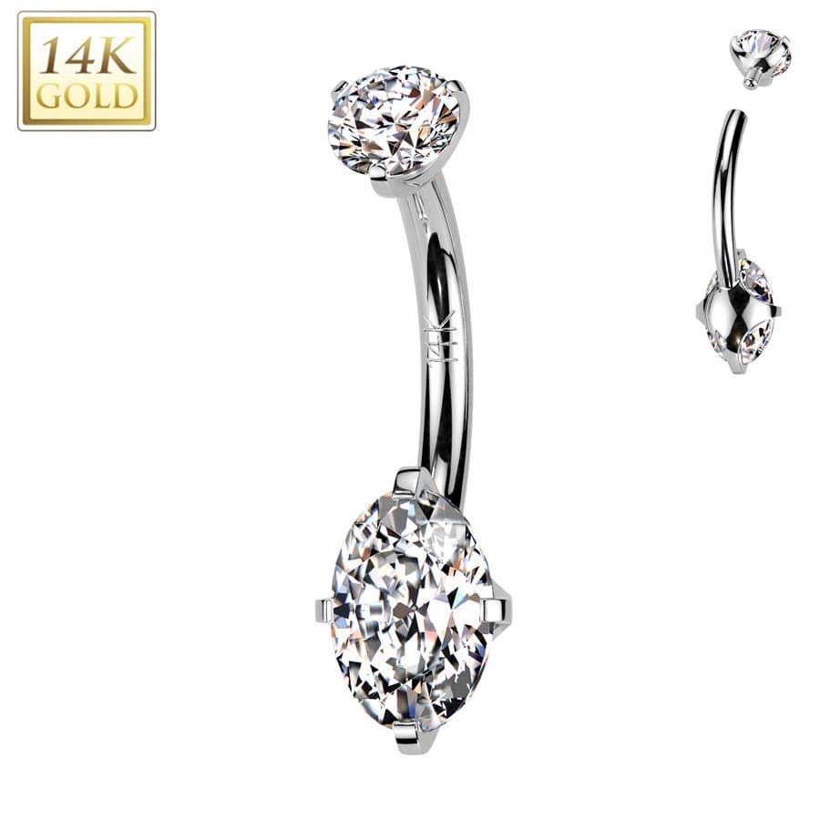 Zlatý piercing do pupíku, Au 585/1000 - ZL01274-WG - náhled 1