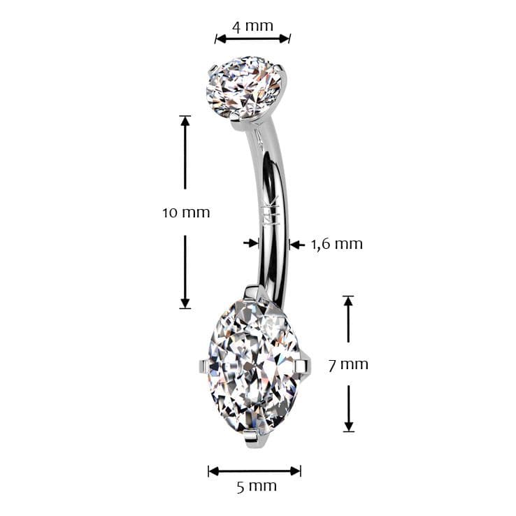 Zlatý piercing do pupíku, Au 585/1000 - ZL01274-WG - náhled 3