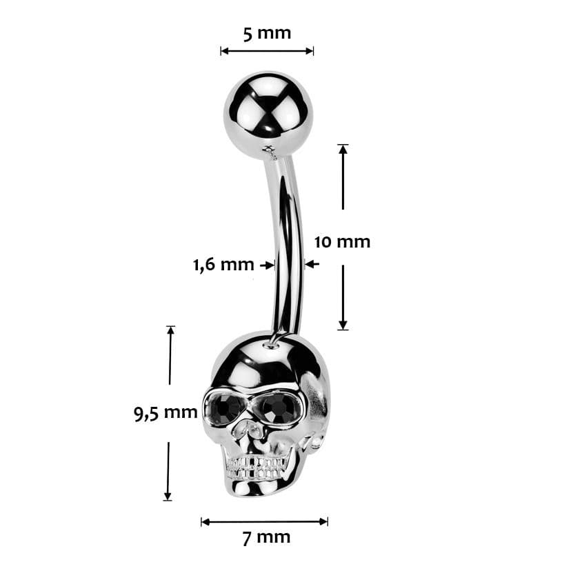 Piercing do pupíku lebka - WP0096 - náhled 3