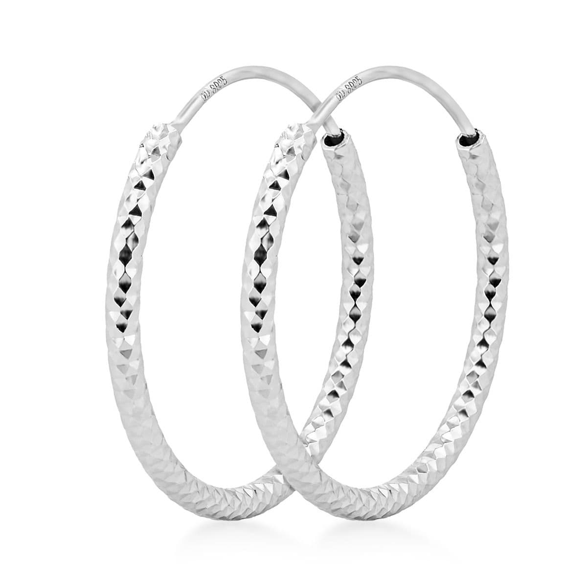 NUBIS Stříbrné náušnice kruhy 18 mm - NB-3071-18