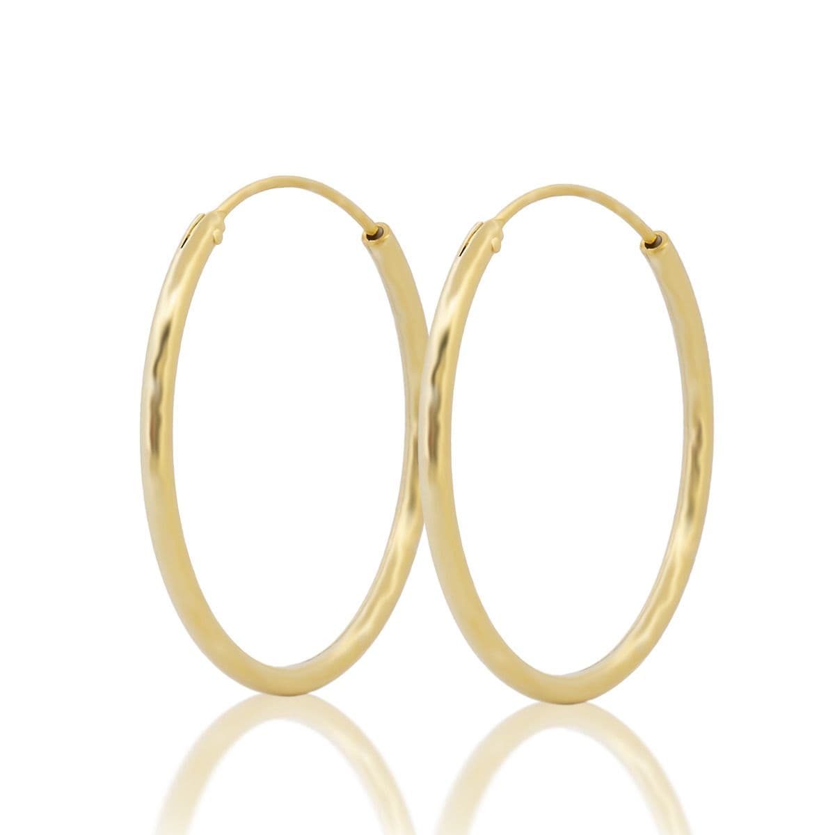 NUBIS Zlacené stříbrné náušnice kruhy 20 mm - NB-3064-20