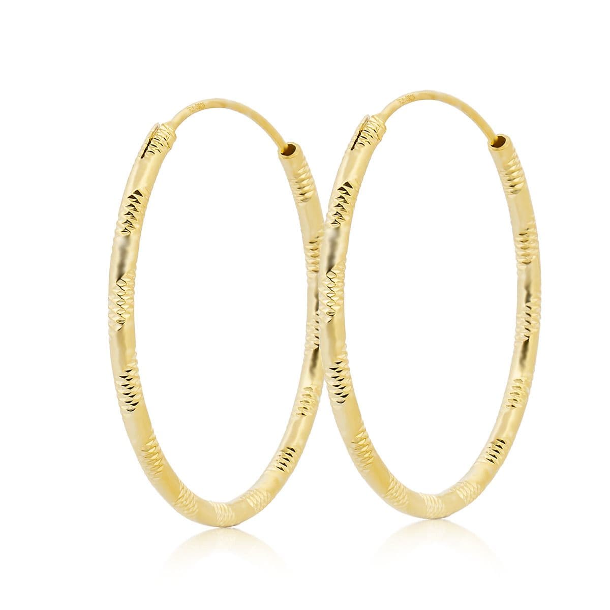 NUBIS Zlacené stříbrné náušnice kruhy 18 mm - NB-3070-18