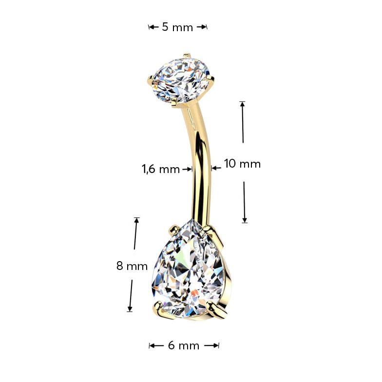 MARRE Zlacený ocelový piercing do pupíku (černá) - BS1061-K - náhled 5