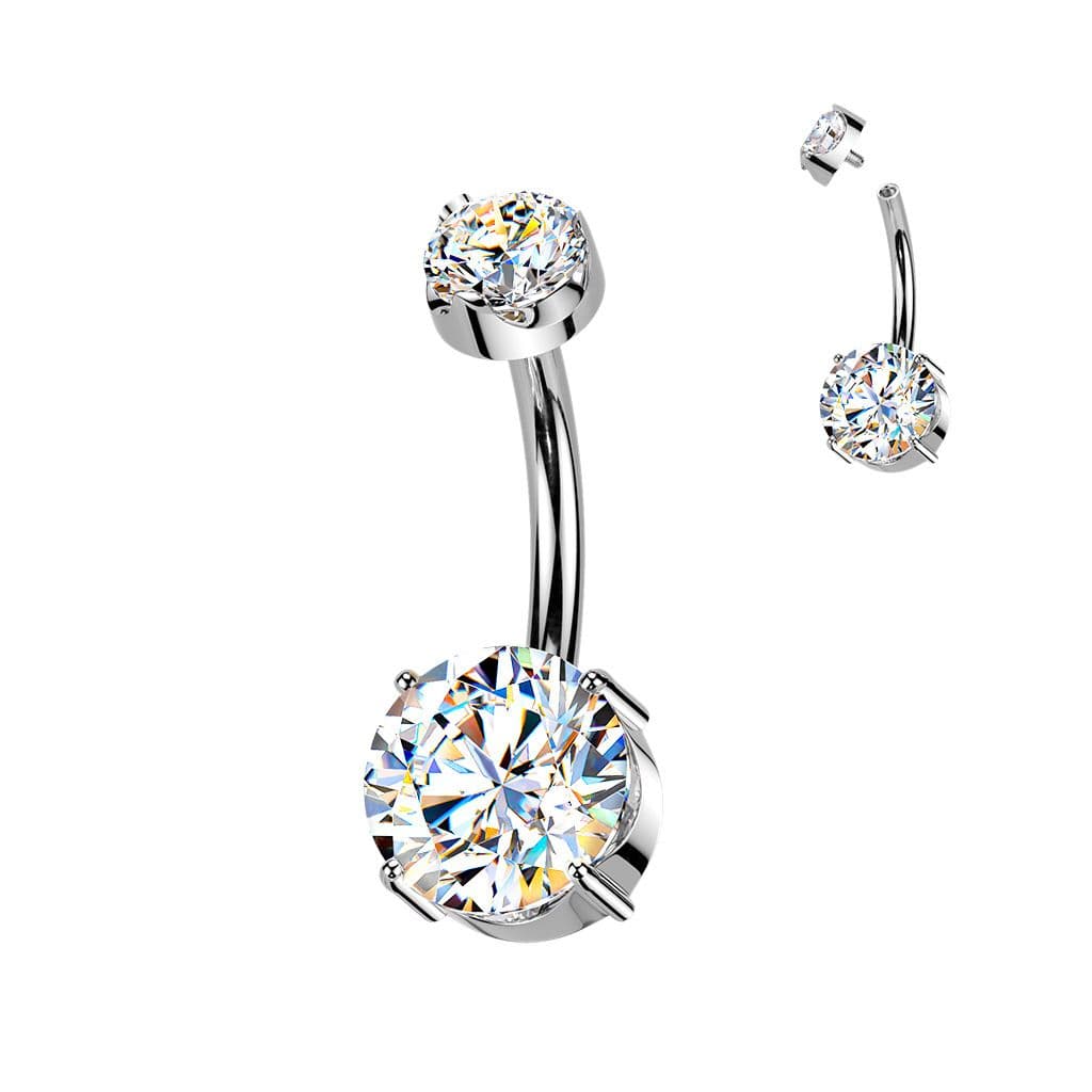 Luxusní piercing do pupíku s Moissanity 2.50ct, TITAN - TM001 - náhled 3