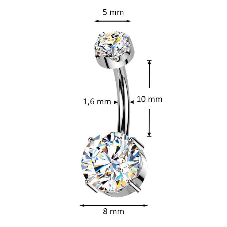 Luxusní piercing do pupíku s Moissanity 2.50ct, TITAN - TM001 - náhled 4