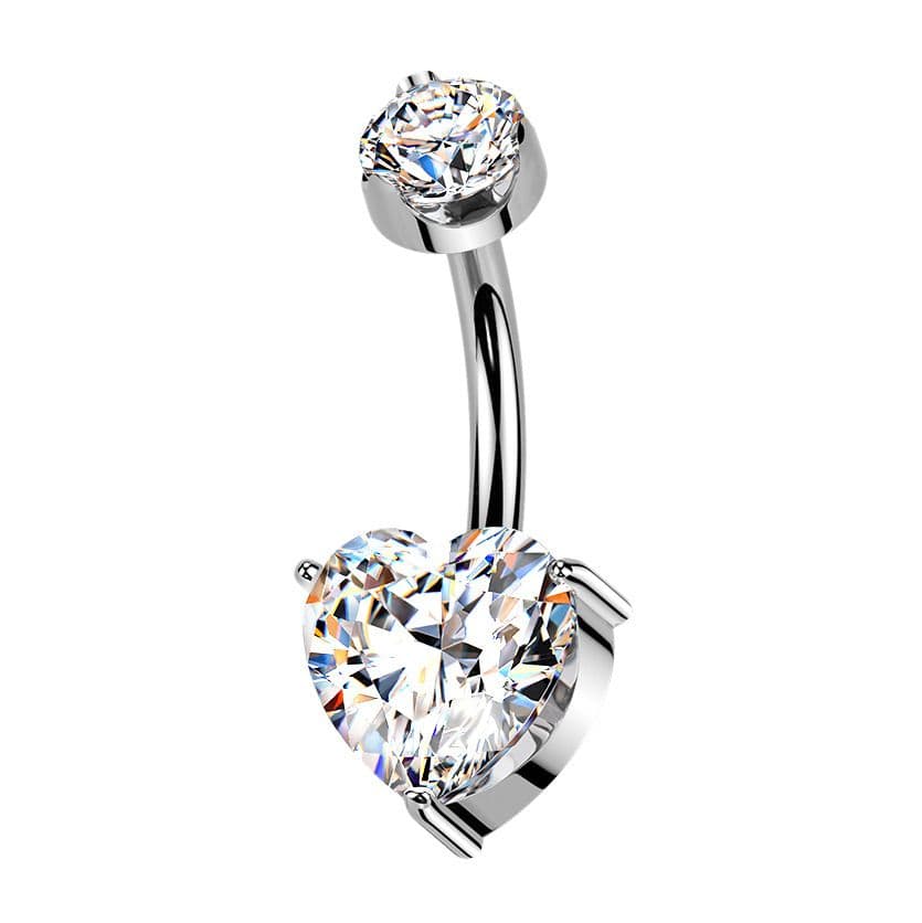 Luxusní piercing do pupíku s Moissanity 2.50ct, TITAN - TM002