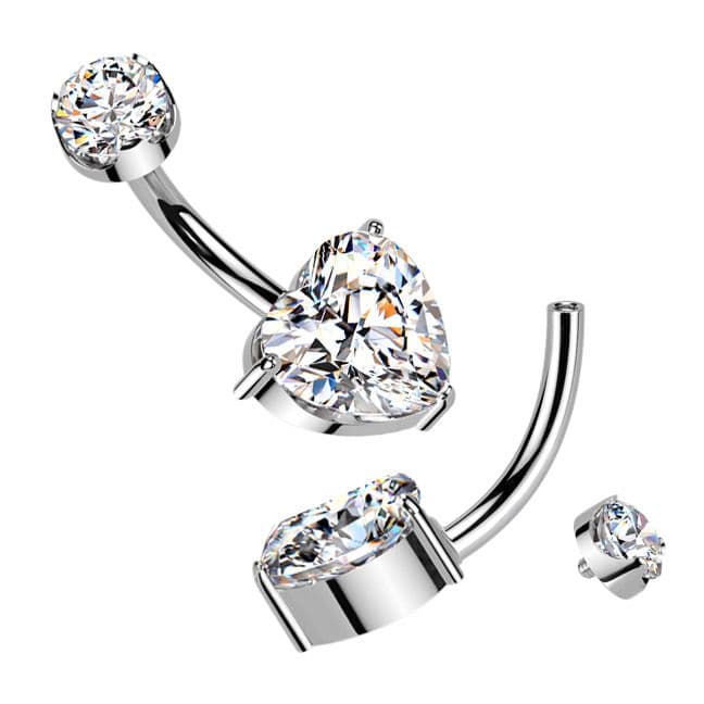 Luxusní piercing do pupíku s Moissanity 2.50ct, TITAN - TM002 - náhled 2