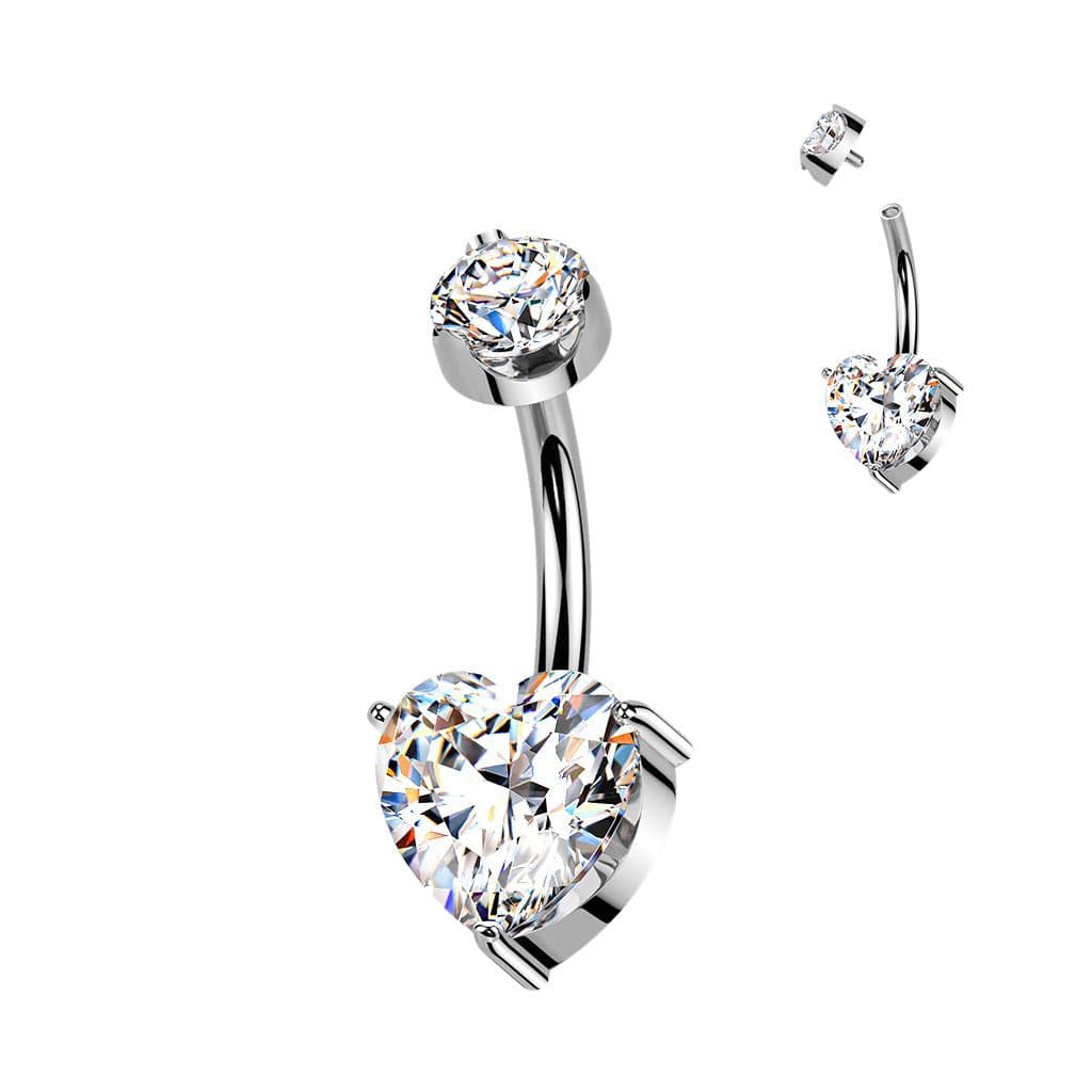 Luxusní piercing do pupíku s Moissanity 2.50ct, TITAN - TM002 - náhled 3