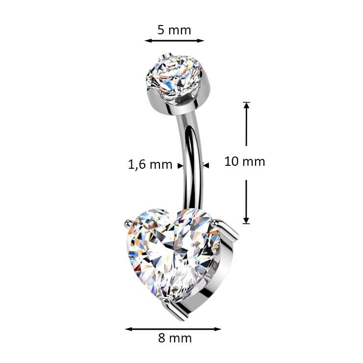 Luxusní piercing do pupíku s Moissanity 2.50ct, TITAN - TM002 - náhled 4