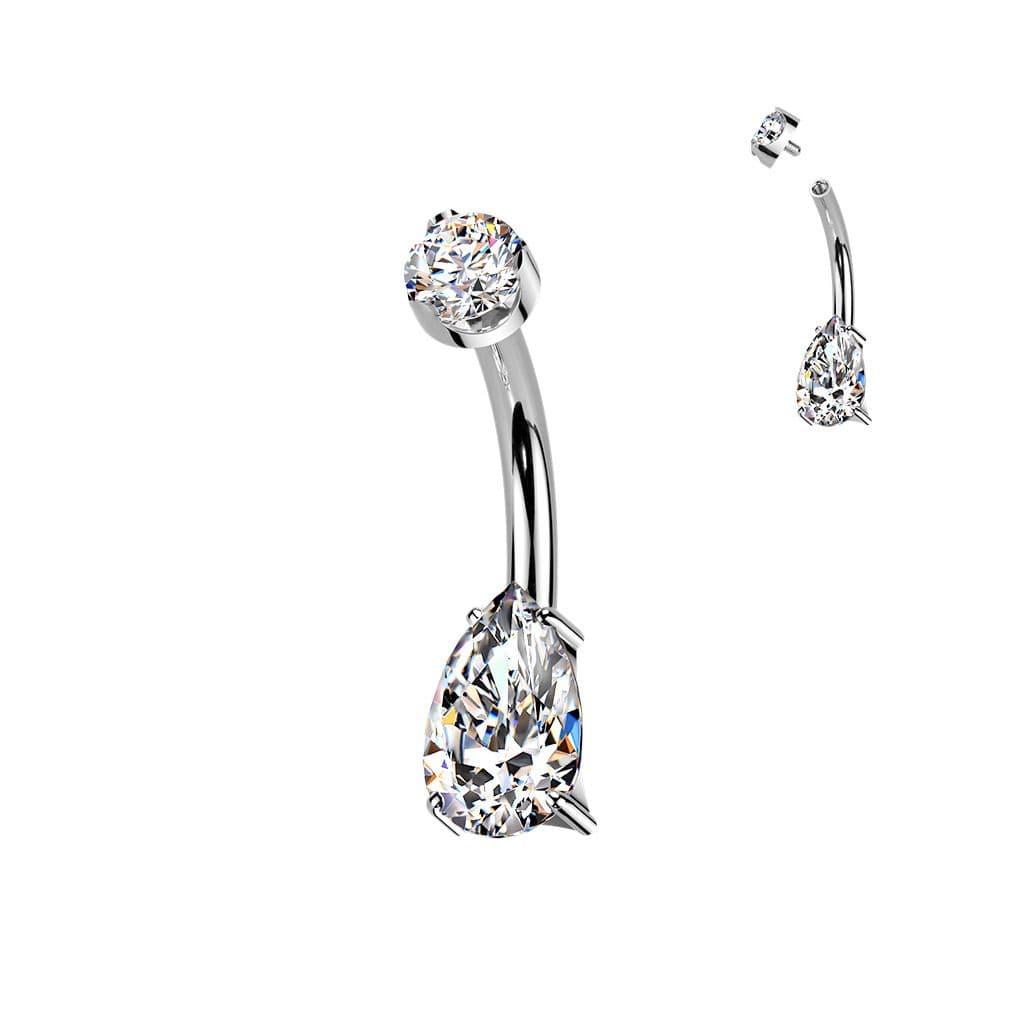 Luxusní piercing do pupíku s Moissanity 1.25ct, TITAN - TM003 - náhled 3