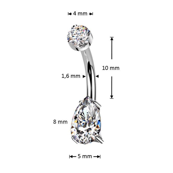 Luxusní piercing do pupíku s Moissanity 1.25ct, TITAN - TM003 - náhled 4