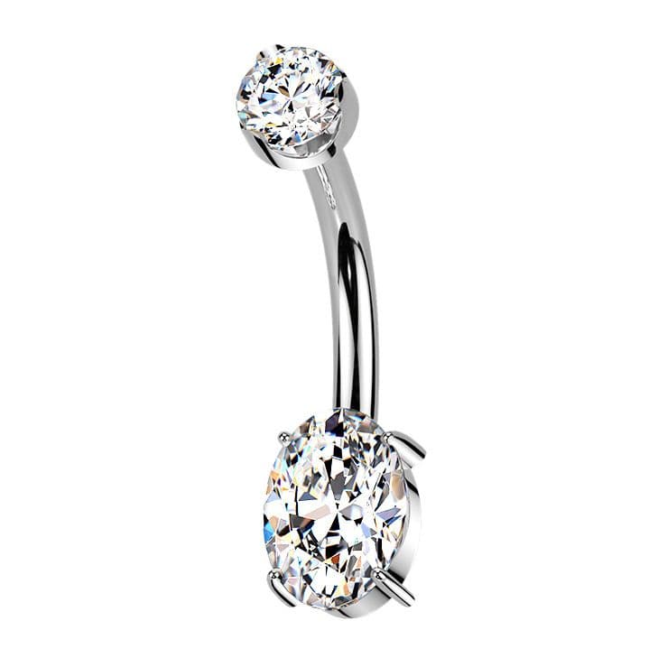 Luxusní piercing do pupíku s Moissanity 1.25ct, TITAN - TM005