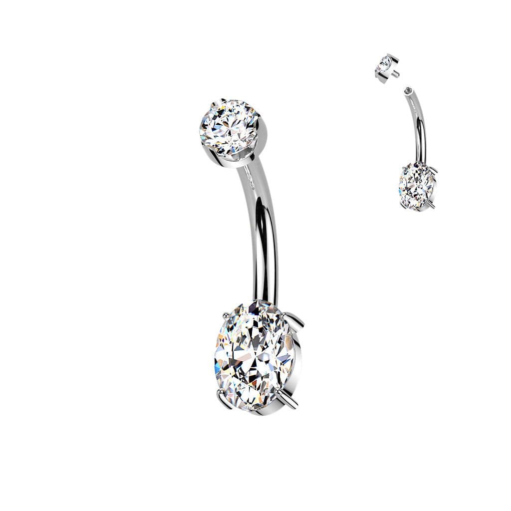 Luxusní piercing do pupíku s Moissanity 1.25ct, TITAN - TM005 - náhled 3