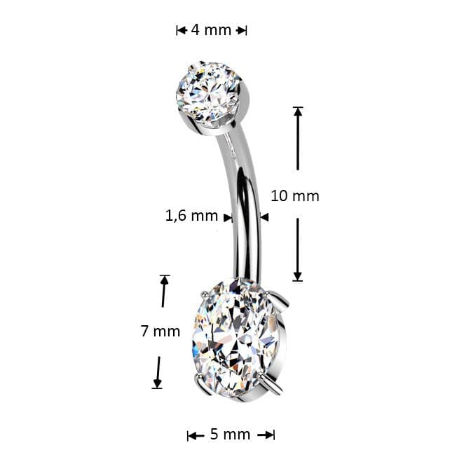 Luxusní piercing do pupíku s Moissanity 1.25ct, TITAN - TM005 - náhled 4