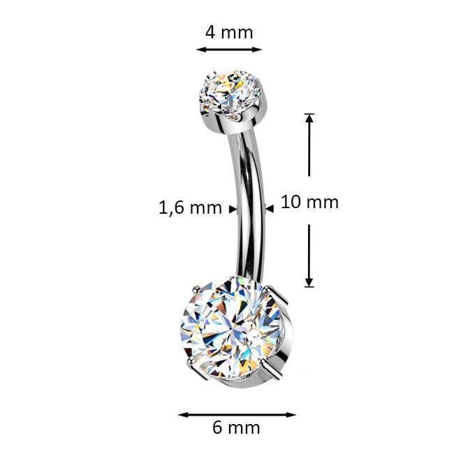Luxusní piercing do pupíku s Moissanity 1.05ct, TITAN - TM006-S - náhled 4