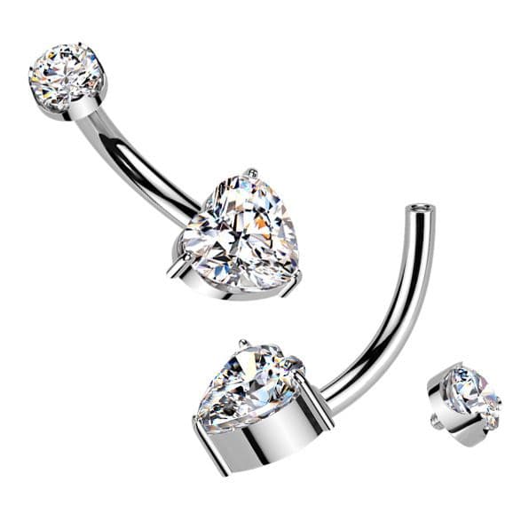 Luxusní piercing do pupíku s Moissanity 1.00ct, TITAN - TM007-S - náhled 2