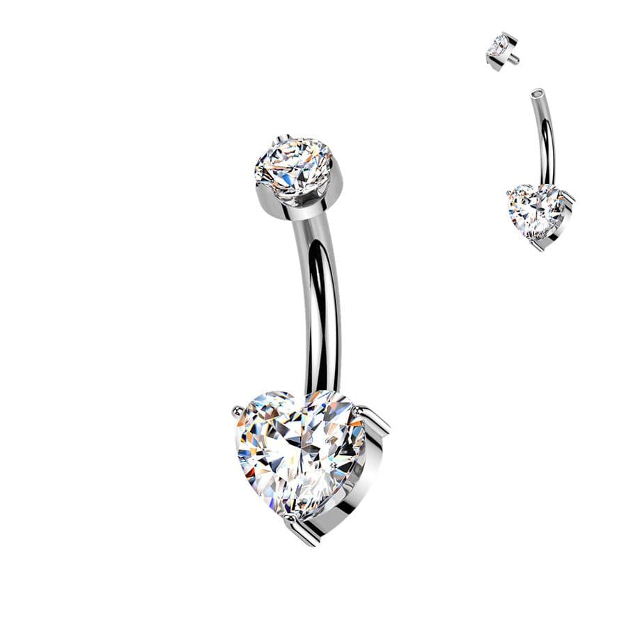 Luxusní piercing do pupíku s Moissanity 1.00ct, TITAN - TM007-S - náhled 3
