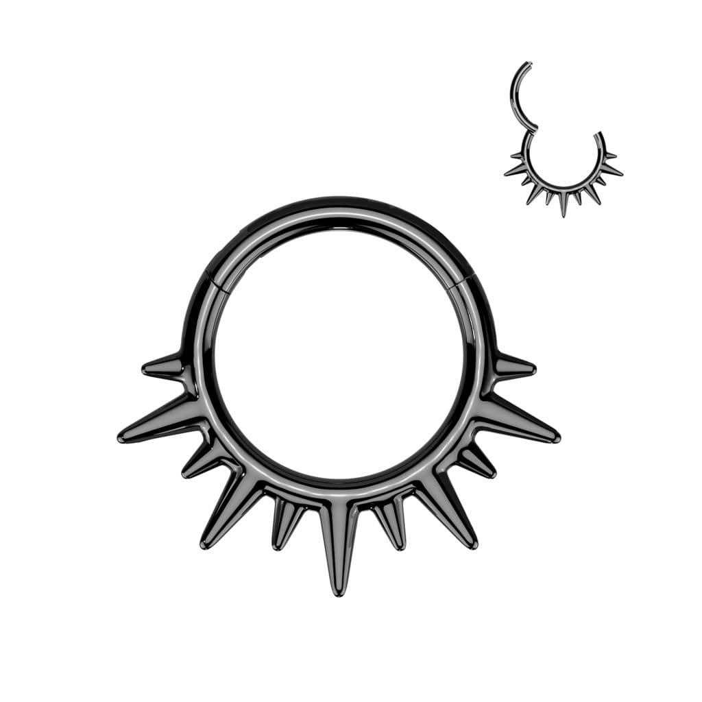 Černý ocelový kruh - helix / cartilage / septum piercing - SG125-K