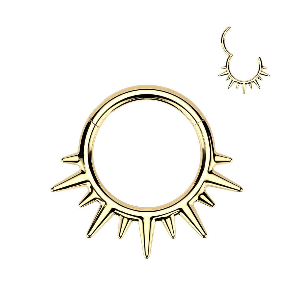 Zlacený ocelový kruh - helix / cartilage / septum piercing - SG125-GD