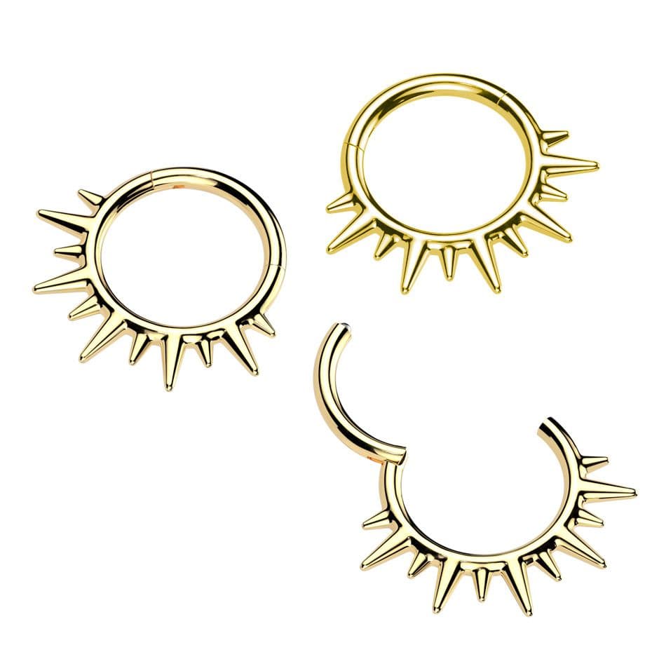 Zlacený ocelový kruh - helix / cartilage / septum piercing - SG125-GD - náhled 3
