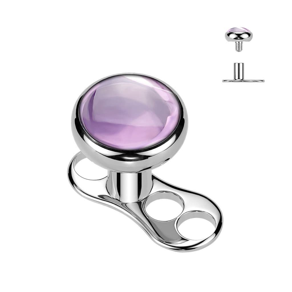 MARRE Kompletní microdermal piercing TITAN, ametyst - MD046 - náhled 1