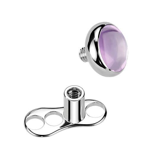 MARRE Kompletní microdermal piercing TITAN, ametyst - MD046 - náhled 2