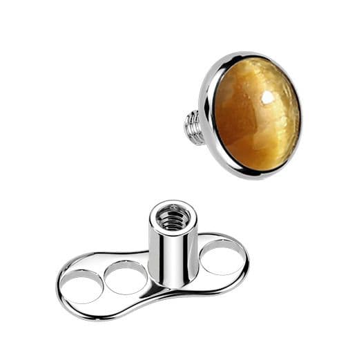MARRE Kompletní microdermal piercing TITAN, tygří oko - MD049 - náhled 2