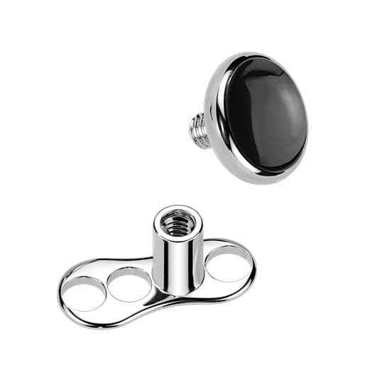 MARRE Kompletní microdermal piercing TITAN, černý onyx - MD047 - náhled 2
