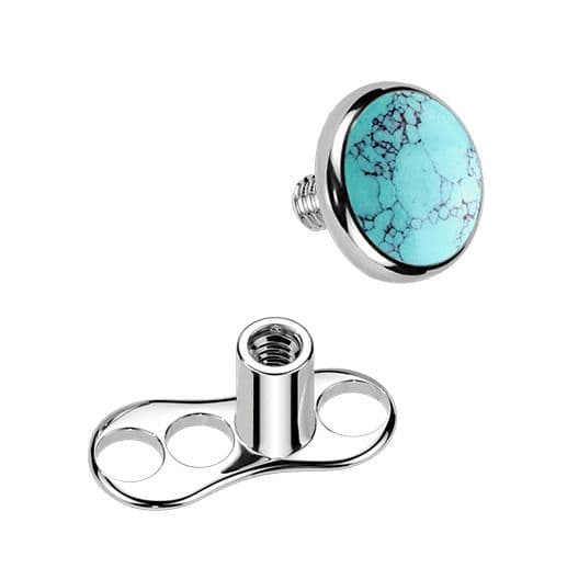 MARRE Kompletní microdermal piercing TITAN, tyrkys - MD050 - náhled 2