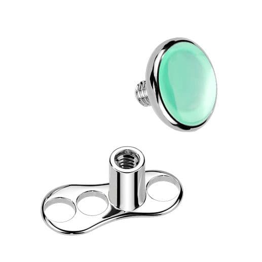 MARRE Kompletní microdermal piercing TITAN, zelený onyx - MD048 - náhled 2