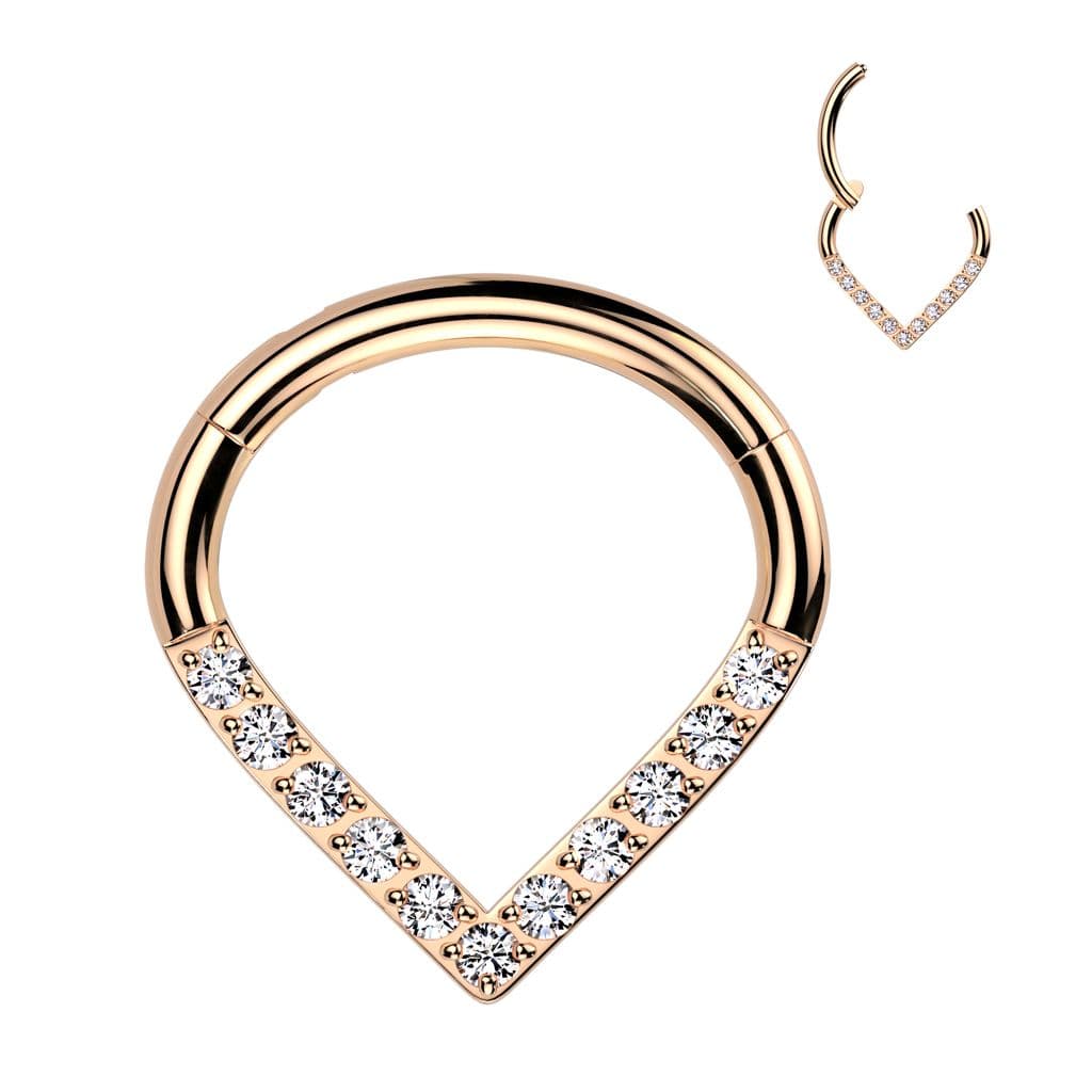 MARRE Zlacený piercing se zirkony - septum / helix / cartilage TITAN, 1,2 x 8 mm