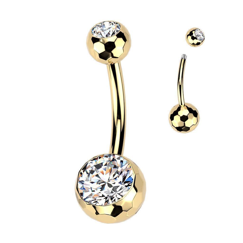 MARRE Zlacený piercing do pupíku banánek - TITAN (1,6 x 10 mm)