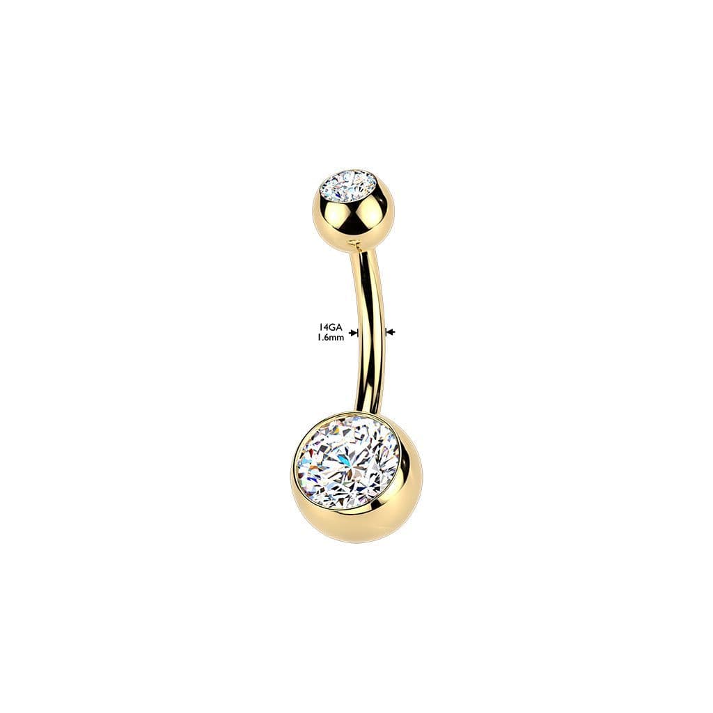 MARRE Zlacený piercing do pupíku banánek - TITAN (1,6 x 10 x 4/6) - náhled 3