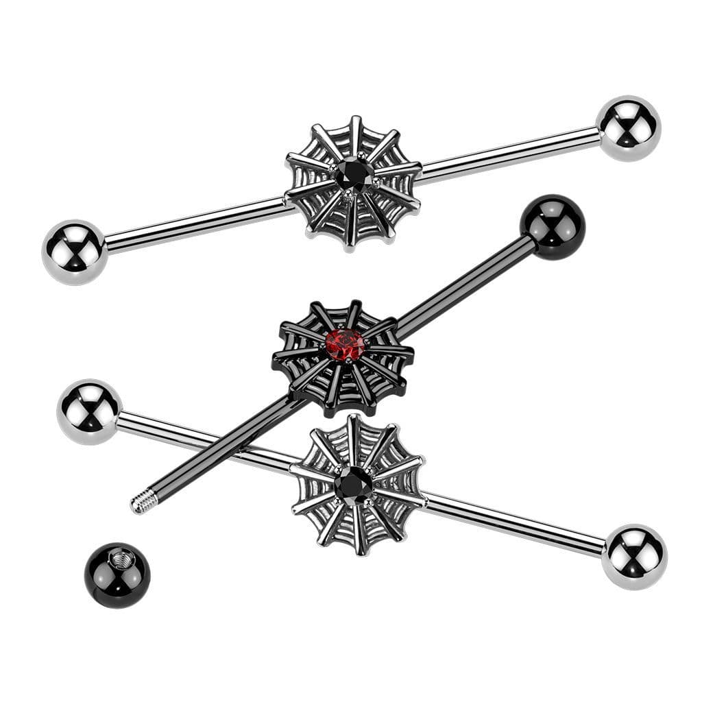MARRE Industrial piercing - pavučina stříbrná - náhled 2