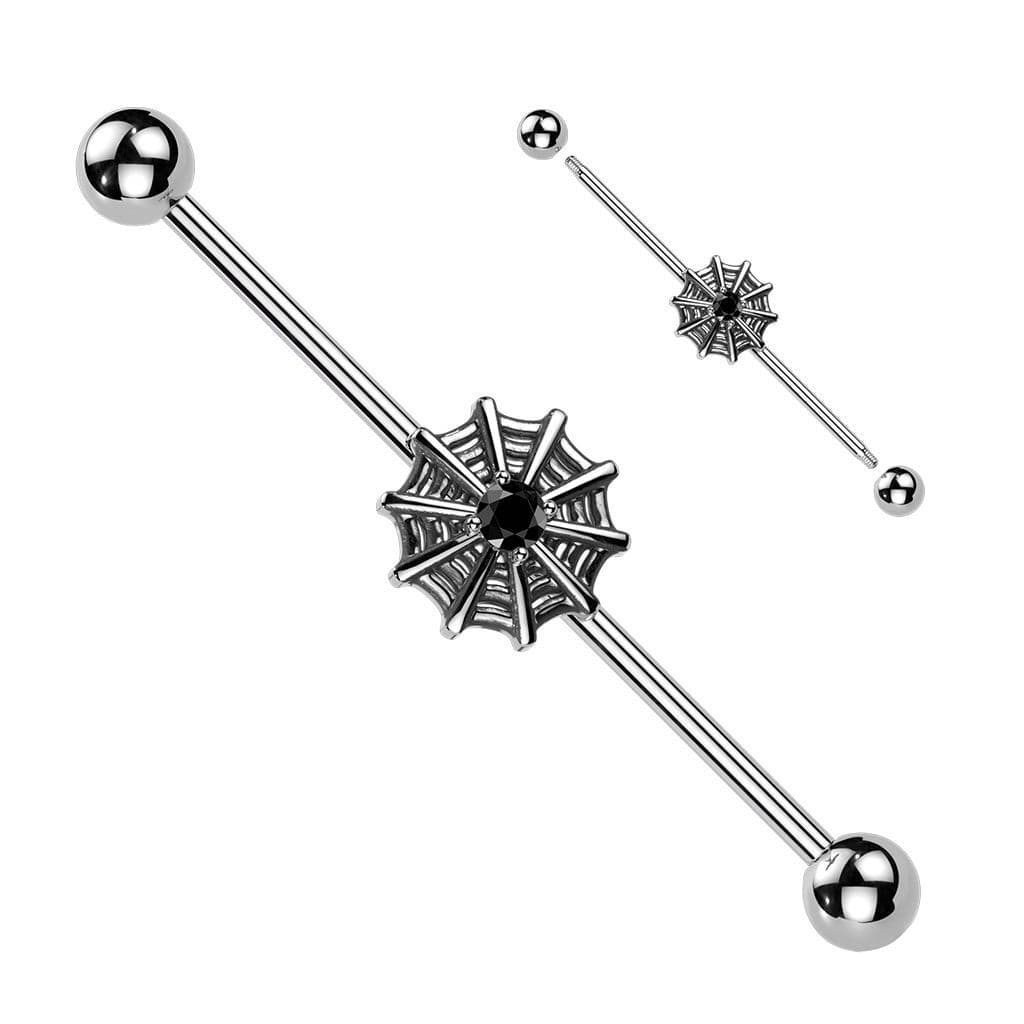 MARRE Industrial piercing - pavučina stříbrná - náhled 1