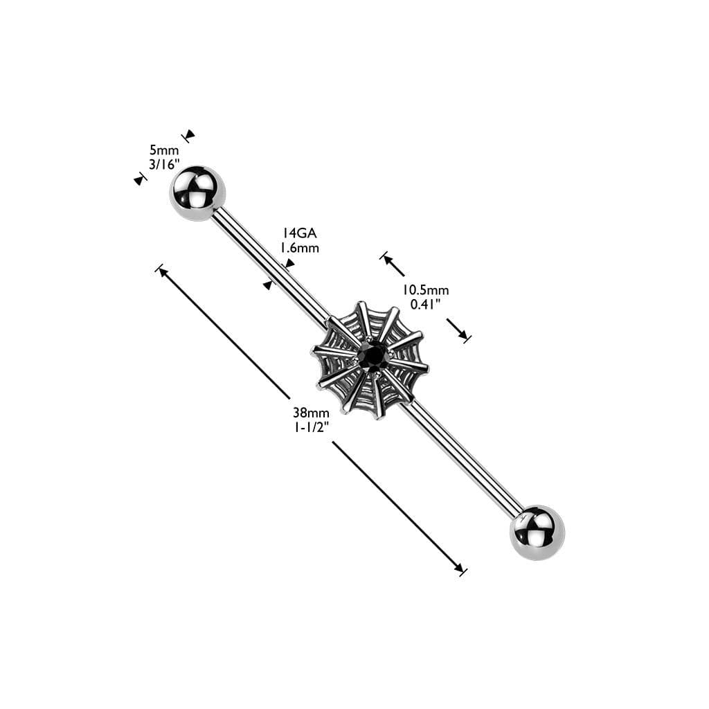 MARRE Industrial piercing - pavučina stříbrná - náhled 4