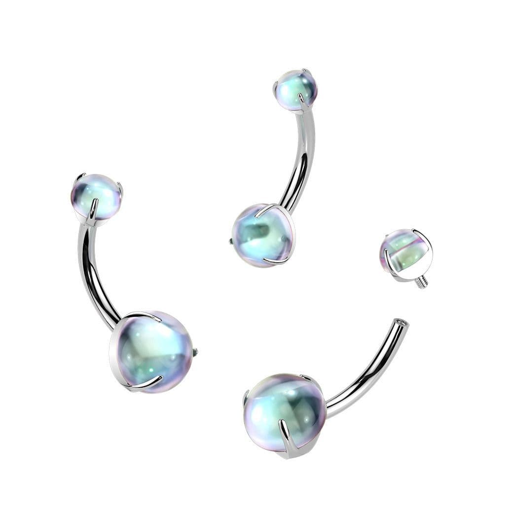MARRE Piercing do pupíku měsíční kámen - TITAN (4 a 6 mm) - TIT1599 - náhled 3