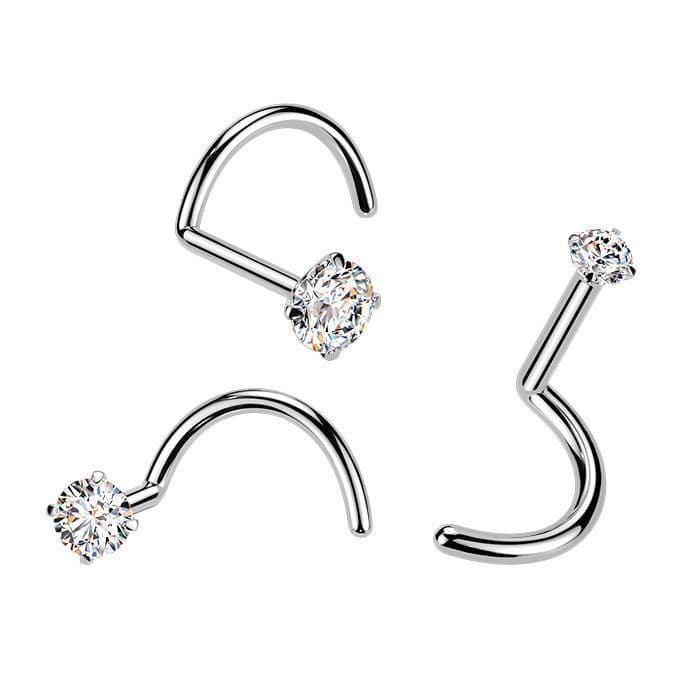 MARRE Luxusní piercing do nosu s Moissanit 0.11ct (3mm), TITAN - TM008-030 - náhled 2