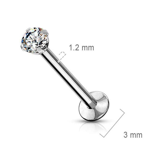 MARRE Labreta PUSH IN zirkon (0,8 x 8 x 2 mm) - náhled 2