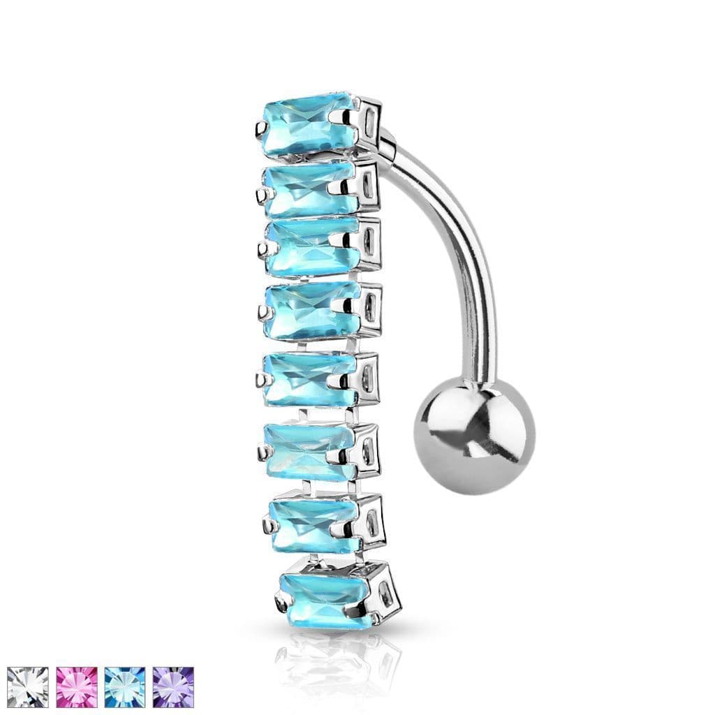 Obrácený piercing do pupíku (fialový) - náhled 5
