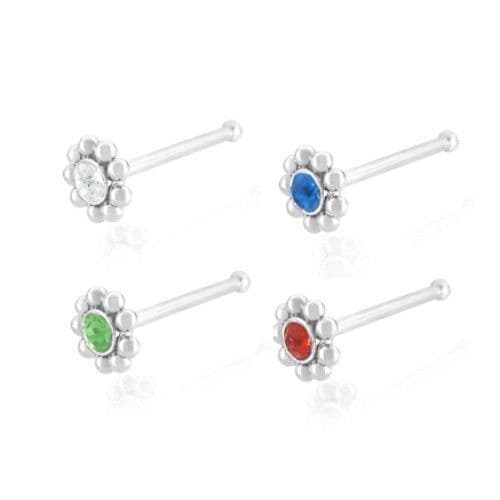 Piercing do nosu kytička tmavě modrá - náhled 5