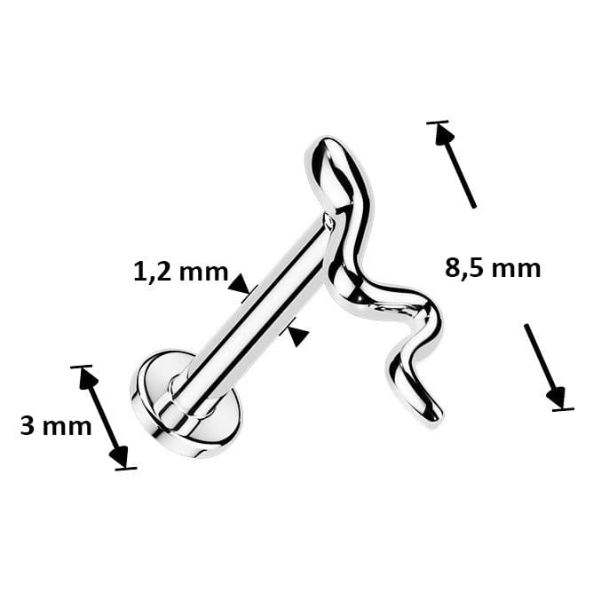 MARRE Labreta / piercing do ucha - had (1,2 x 6 mm) - LB0046ST-1206 - náhled 4